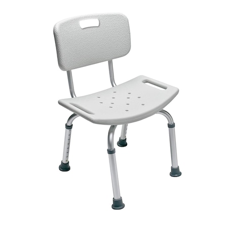 Kd Knock-Down Bath Seat with Backrest, White KD3493757